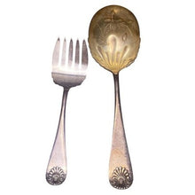 Load image into Gallery viewer, Antique Towle Silverplate Flatware Meat Fork Small Ladle Pat July 9 1888
