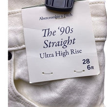 Load image into Gallery viewer, Abercrombie &amp; Fitch Jeans Womens 6R 90s Straight Ultra High Rise White Denim
