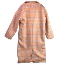 Load image into Gallery viewer, Princess Polly Trench Coat Women Small Plaid Wool Blend Preppy Academia 41" long
