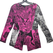 Load image into Gallery viewer, Zozo Sweater Womens Medium Cardigan Floral Patchwork Festival Artsy Abstract
