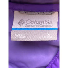 Load image into Gallery viewer, Columbia Jacket Girls Large Rain Lightweight Hooded Purple Windbreaker Coat
