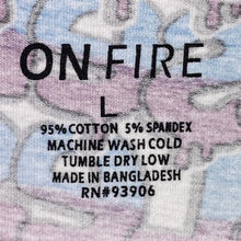 Load image into Gallery viewer, On Fire Dress Womens Large Blessed Graffiti Ruched Side Bodycon AOP Streetwear
