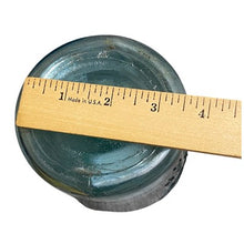 Load image into Gallery viewer, Antique Blue Glass Ball Mason Jar Zinc Lid Stamped 8 on Bottom
