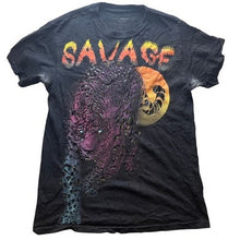 Load image into Gallery viewer, Fashion Nova Shirt Womens Small Savage Spell Out Panther Grunge Y2K AOP
