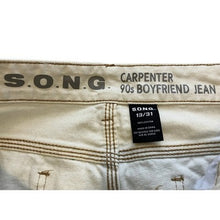 Load image into Gallery viewer, S.O.N.G. Jeans Womens 31/31 White Carpenter 90s Boyfriend High Rise Gorpcore
