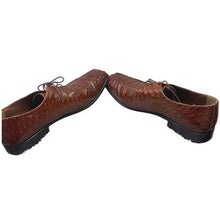Load image into Gallery viewer, Stacy Adams Shoes Mens 13M Brown Leather Ostrich Embossed Square Toe Oxford
