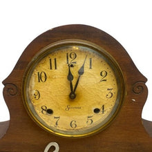 Load image into Gallery viewer, Antique Sessions Mantel Clock 8 Day Pendulum Key Wind Wooden Patina
