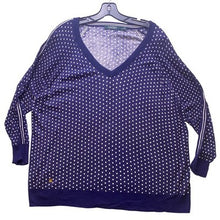 Load image into Gallery viewer, Ralph Lauren Sweater Womens 2XL Polka Dot V-Neck Pullover Cold Shoulder Mature
