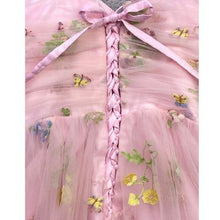 Load image into Gallery viewer, Pink Tulle Dress Womens 12 Fairycore Embroidered Corset Gothcore Streetwear
