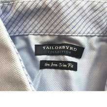 Load image into Gallery viewer, TailorByrd Shirt Mens Large Contrast Cuff Preppy Academia Career Light Blue
