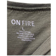 Load image into Gallery viewer, Savage Shirt Womens Large Army Green Spell Out Cropped Grunge Streetwear
