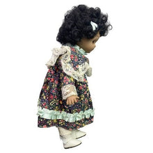 Load image into Gallery viewer, Vintage Brinns Maxine Doll Porcelain Curly Hair Floral Lace Dress Collectible
