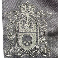 Load image into Gallery viewer, Cohesive Vest Mens Large Grey Pinstripe Crest Skull Embroidered Gothcore Grunge
