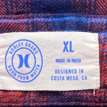 Load image into Gallery viewer, Hurley Flannel Shirt Mens Extra Large Spell Out Plaid Gunge Preppy Everyday
