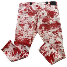 Load image into Gallery viewer, FWDR Denim Jeans Mens 44x32 Red Splatter Hip Hop Skater Streetwear Festival
