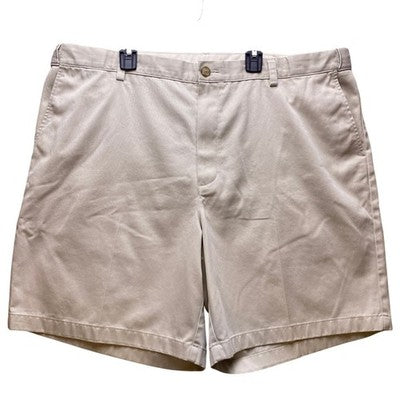 L.L.Bean Shorts Mens 42 Comfort Waist Flat Front Adjustable Everyday Beige