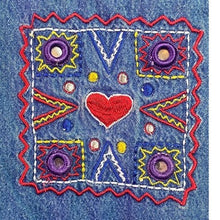 Load image into Gallery viewer, Carolina Blues Dress Womens 14 Denim Embroidered Patchwork Teachercore 45&quot; Long
