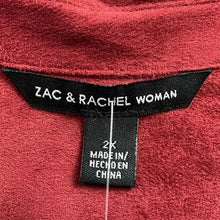 Load image into Gallery viewer, Zac &amp; Rachel Shirt Womens 2XL Wine Faux Suede Professional Career Mature NWT
