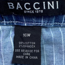 Load image into Gallery viewer, Baccini Shorts Womens 16W Pinstripe Denim Preppy Academia Retro Streetwear
