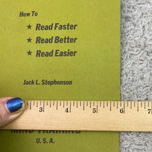Load image into Gallery viewer, Vintage 1977 High-Speed Reading Booklet Advanced Mind Training
