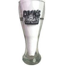 Load image into Gallery viewer, Dicks Last Resort Beer Glass Myrtle Beach Big-Ass Pilsner Glass Souvenir 8.5in
