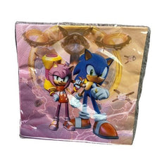 Load image into Gallery viewer, Sonic the Hedgehog Birthday Party Supplies Plates Napkins Table Cover NEW 40 Pc.
