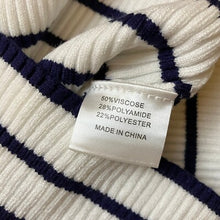 Load image into Gallery viewer, ZESICA Sweater Womens Small Striped Knit Ribbed Long Sleeve Collar Pullover NWT
