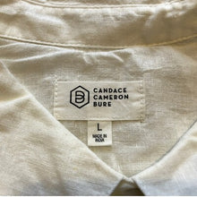Load image into Gallery viewer, Candace Cameron Bure Shirt Womens Large Linen Blend Button Down Ivory Academia
