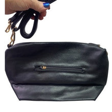 Load image into Gallery viewer, Black Tote Bag &amp; Shoulder Bag Combo Crossbody Reversible Charm Adjustable NWT
