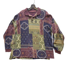 Load image into Gallery viewer, Weiner &amp; Zeidler Shirt Mens Large Long Sleeve Polo Patchwork  AOP Color Block
