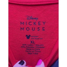 Load image into Gallery viewer, Mickey &amp; Minnie Mouse Shirt Womens Extra Large AOP Spell Out Sleeve Hit Cropped
