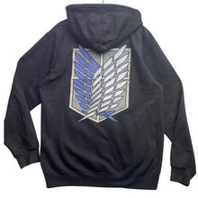 Load image into Gallery viewer, Anime Attack on Titan Sweatshirt Mens Medium Hooded Full Zip Grunge Streetwear
