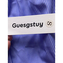 Load image into Gallery viewer, Striped Strapless Top Womens Small Blue Side Zipper Flowy Beachy Cropped NWT
