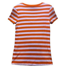 Load image into Gallery viewer, Ralph Lauren Shirt Womens Medium Sport Orange Striped V Neck Preppy Academia
