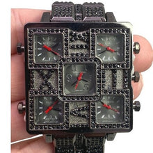 Load image into Gallery viewer, Techno King Watch Mens Iced Hip Hop Crystals Stainless Steel Water Resistant
