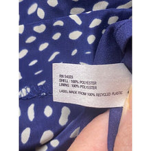 Load image into Gallery viewer, Gap Dress Womens Medium Navy Dress with Tie Polka Dot Print Lined Navy &amp; Ivory

