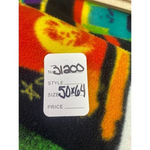 Load image into Gallery viewer, Hand Tied Fleece Blanket Motorcycle Bike 50x64 Throw Orange Rainbow
