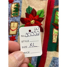 Load image into Gallery viewer, VTG Tiara International Sweater Women Extra Large Full Zip Christmas Embroidered
