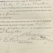 Load image into Gallery viewer, Antique 1893 Ordinance Violation Judgement Court Paper Savanah GA Ephemera
