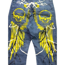 Load image into Gallery viewer, KappAhi Jeans Women 10 Skulls AOP Grunge Punk Rock Skate Hip Hop Streetwear
