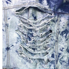 Load image into Gallery viewer, Fashion Nova Jumpsuit Womens Large Denim Tie Dye Thrashed Streetwear Cropped
