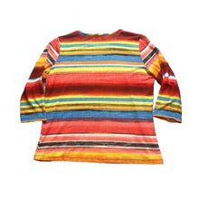 Load image into Gallery viewer, Norm Thompson Shirt Womens Medium Rainbow Striped Pullover Mature Career
