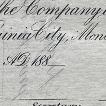 Load image into Gallery viewer, Antique 1880s Mining Stock Certificate Montana Unused Covered Wagons Ephemera
