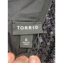 Load image into Gallery viewer, Torrid Cami Womens 6X Sophie Black Sequin Festival Mature Career Streetwear NWT
