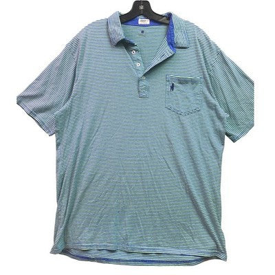 Johnnie-O Shirt Mens Extra Large Polo Striped Surfing Surfboard Logo Preppy