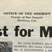Load image into Gallery viewer, Antique 1925 Wanted Poster Ephemera Mother Murdered Child Photos Sheriff
