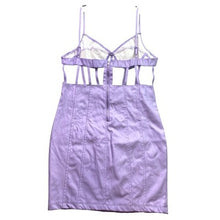 Load image into Gallery viewer, Fashion Nova Dress Womens Large Lavender Bodycon Mesh Corset Mini Festival
