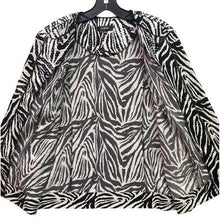 Load image into Gallery viewer, Elementz Shacket Womens Extra Large Zebra Shiny Full Zip Career Mature Old Money
