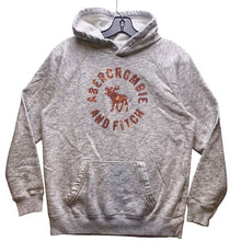 Load image into Gallery viewer, Abercrombie &amp; Fitch Hoodie Girls 13/14 Hoodie Spell Out Bling Academia Gray
