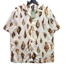 Load image into Gallery viewer, H&amp;M Shirt Mens Medium AOP Seashell Viscose Beachy Coastal Festival Travel NWT
